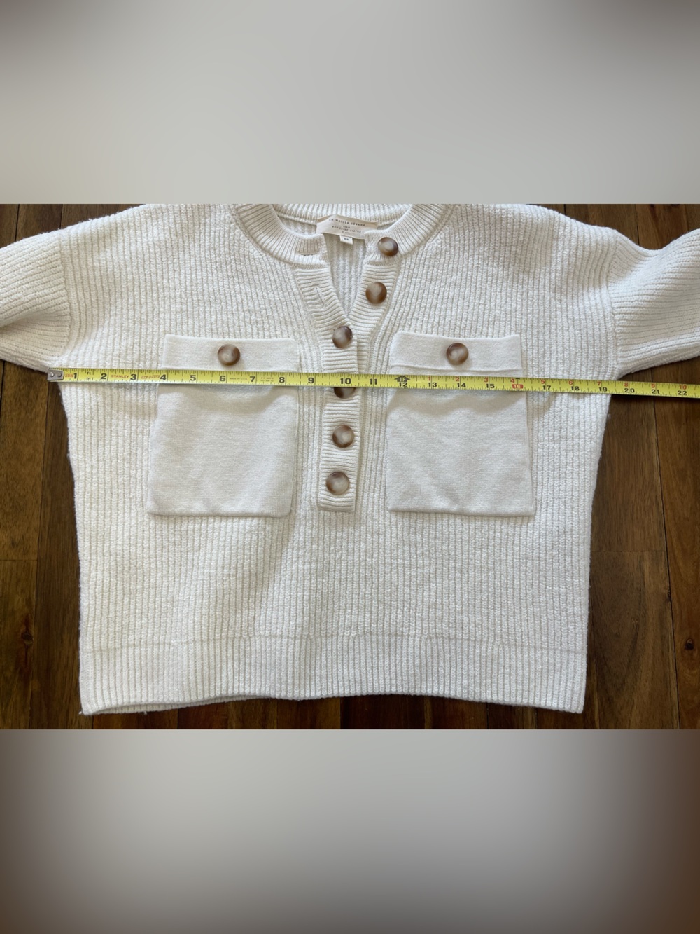 Sezane Eloi jumper cream crop merino wool sweater women’s XS - Picture 9 of 14